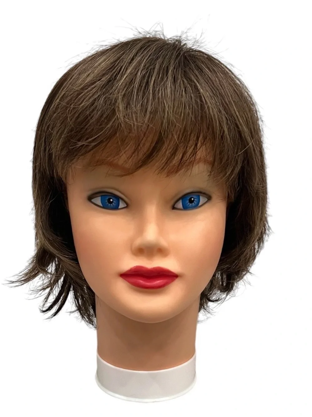 Dark Brown to Highlight Mix Short Layered Wig